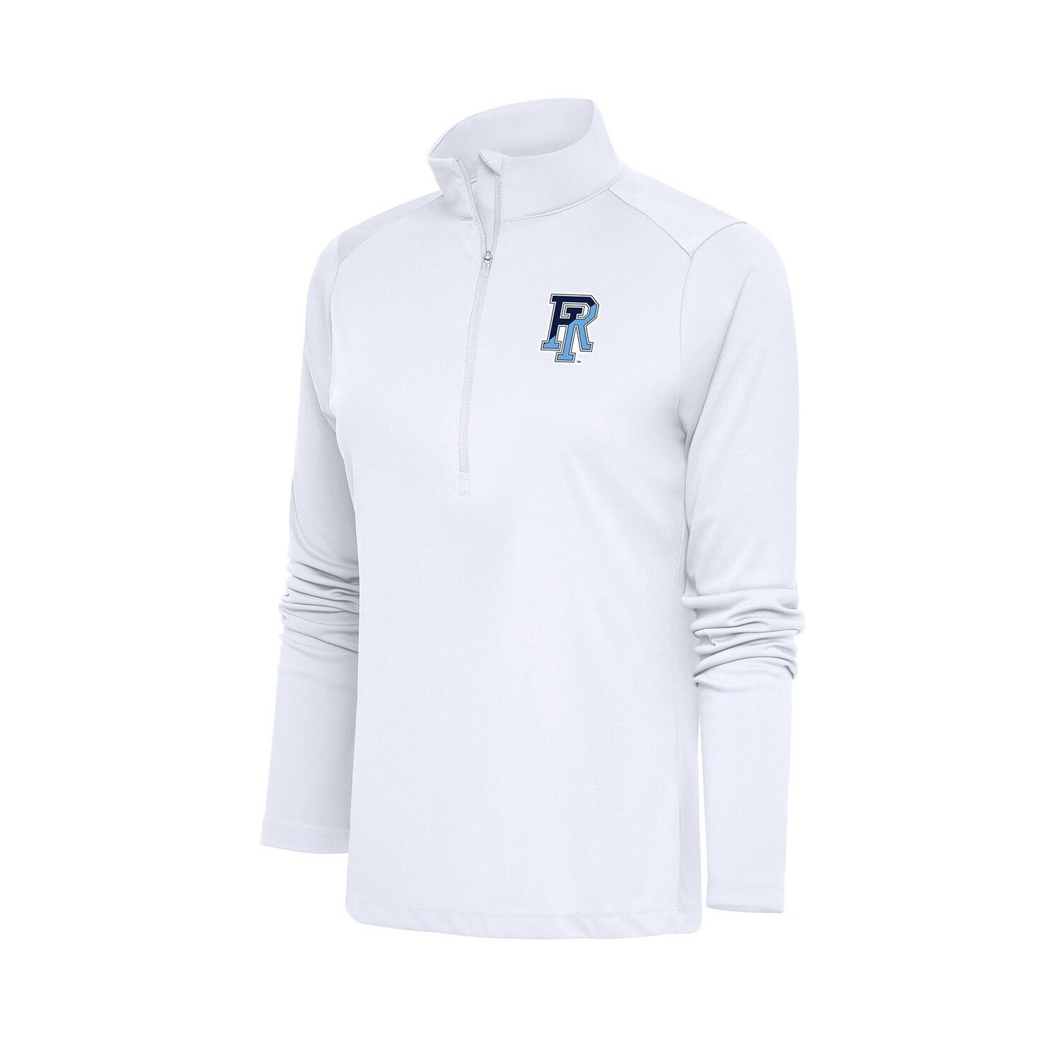 Women's White Rhode Island Rams Tribute Half-Zip Pullover Sweatshirt