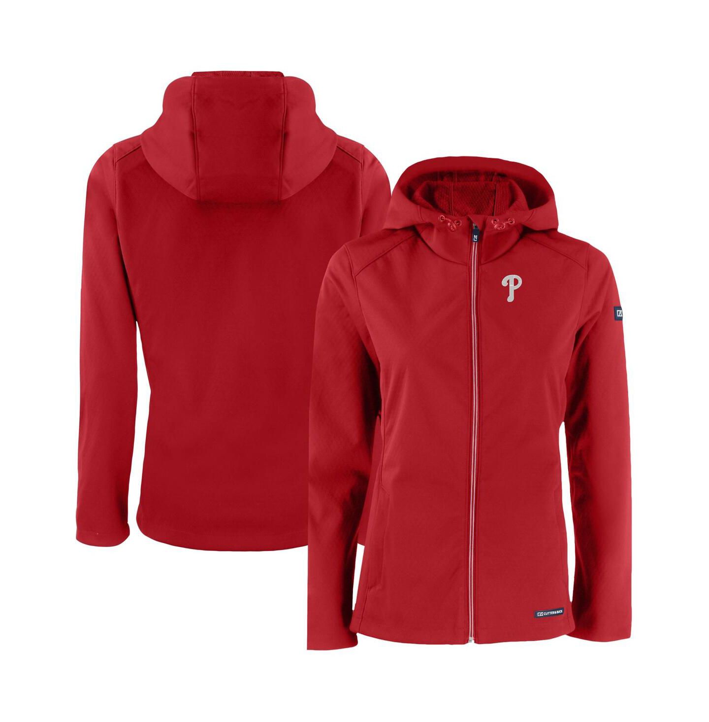 Женская куртка Cutter & Buck Red Philadelphia Phillies Evoke Eco Softshell Full-Zip — фото 1
