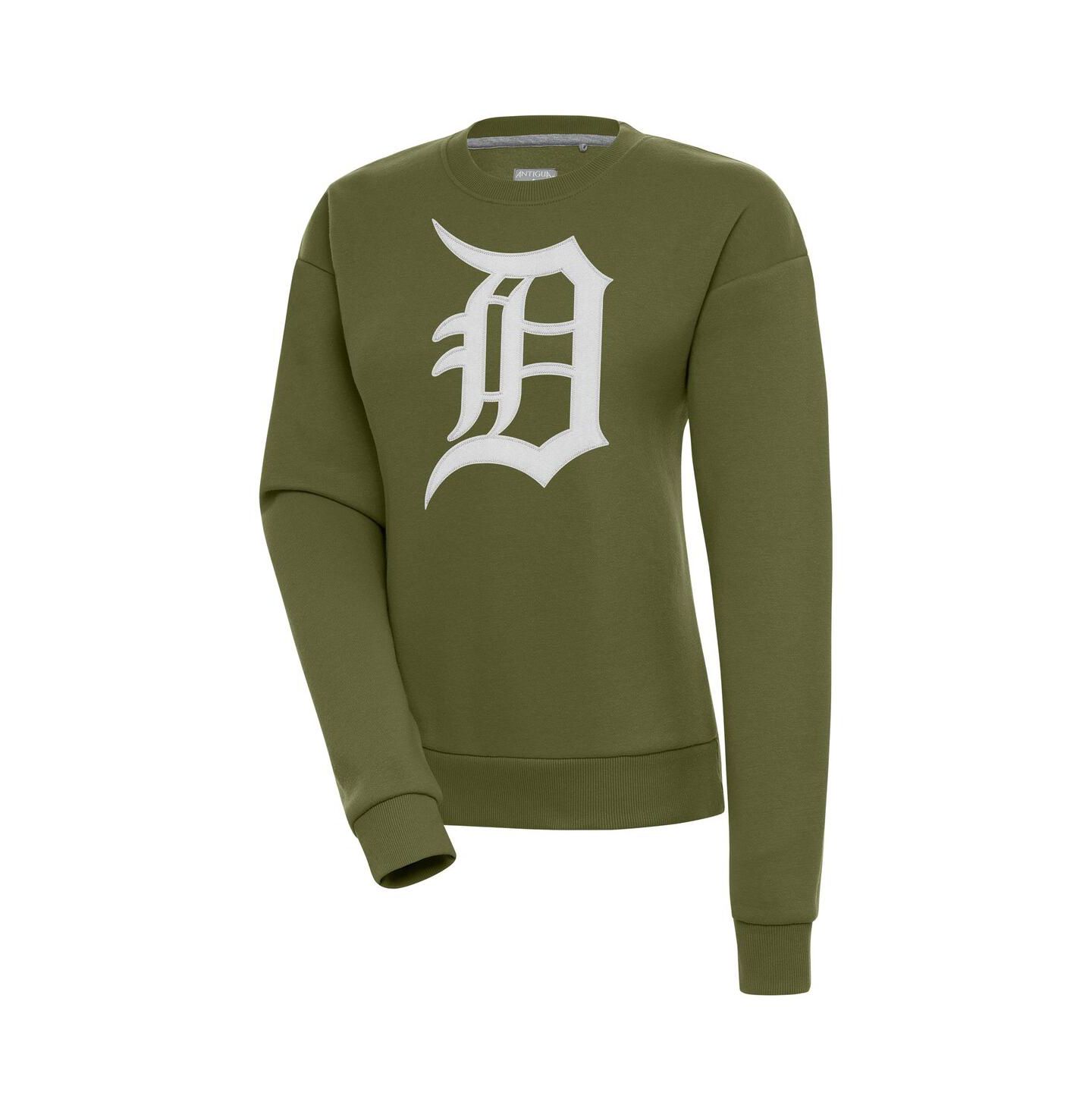 Женский свитшот Antigua Detroit Tigers Victory, оливковый — фото 1