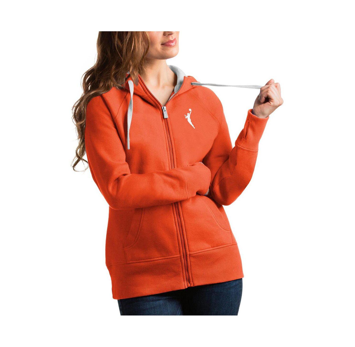 Women's Orange WNBA Logo Victory Full-Zip Hoodie