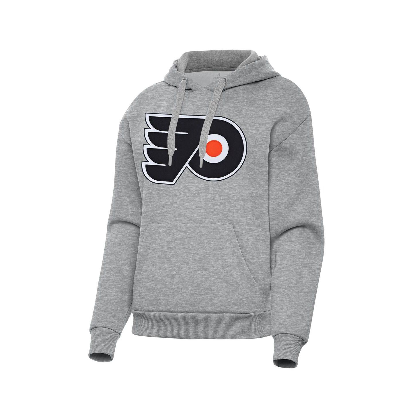 Женское худи Antigua Heather Gray Philadelphia Flyers Victory Pullover — фото 1