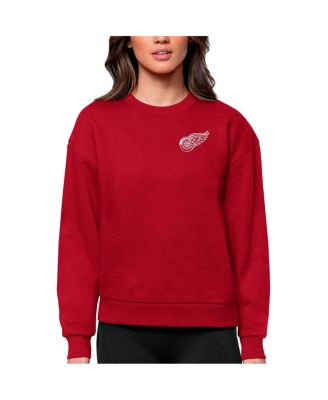 Women's Red Detroit Red Wings Primary Logo Victory Crewneck Pullover Sweatshirt