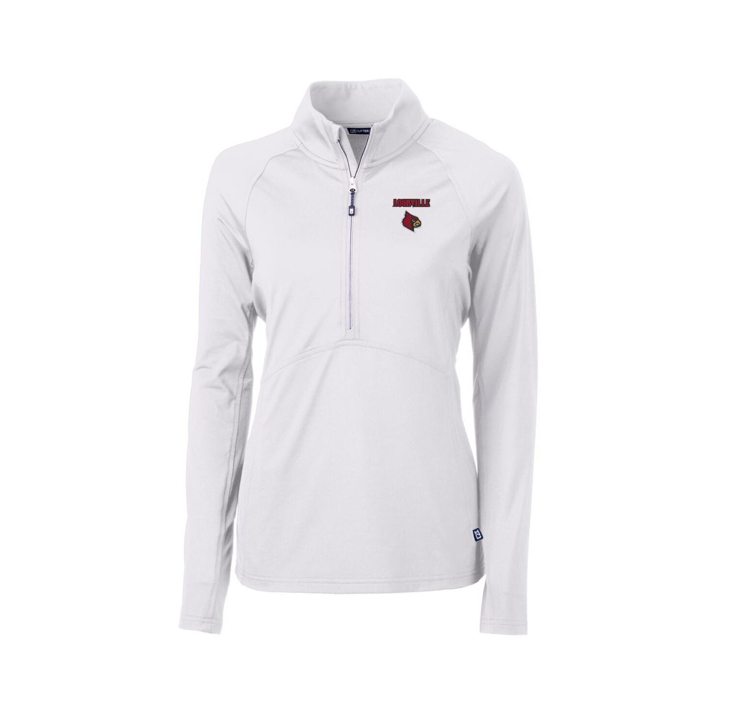 Women's White Louisville Cardinals Adapt Eco Knit Half-Zip Pullover Jacket
