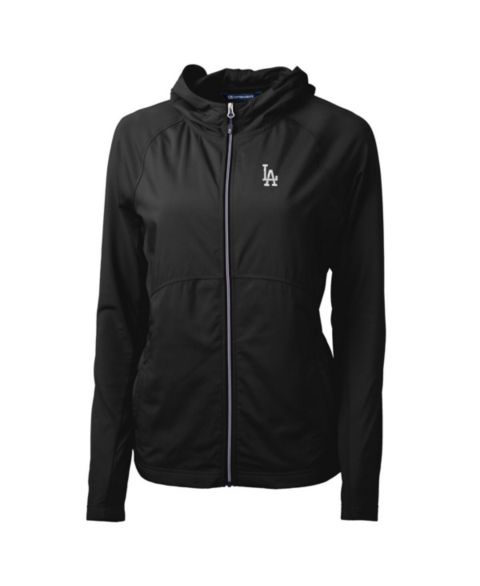 Женские куртки Cutter & Buck Women's Black Los Angeles Dodgers Adapt Eco Knit Full-Zip Jacket