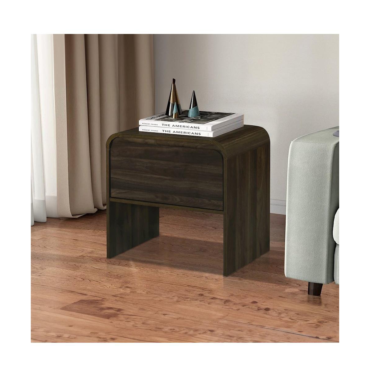New Classic Furniture Mara 15.7 in Walnut Rectangular Wood End Table (Set of 2)