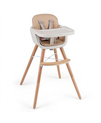 Baby 6-in-1 Convertible Wooden High Chair with Detachable Legs
