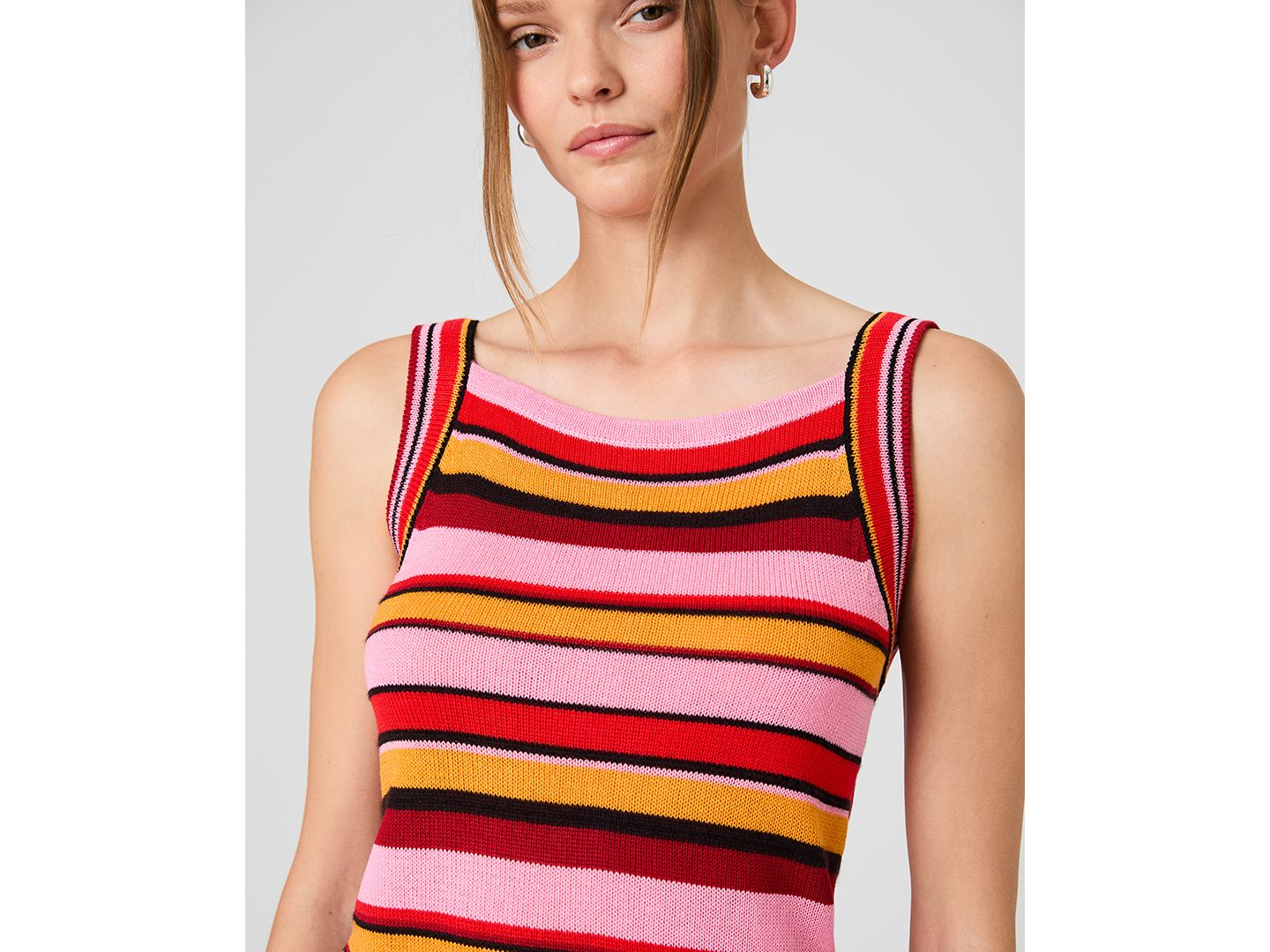 Женский топ French Connection Striped Sleeveless, цвет: Оранжевый разноцветный — фото 4