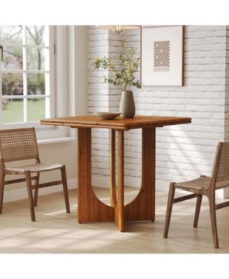 Wooden Square Dining Table for 2-4 People, Small Dinner Table for Dining Room, Kitchen, Small Space