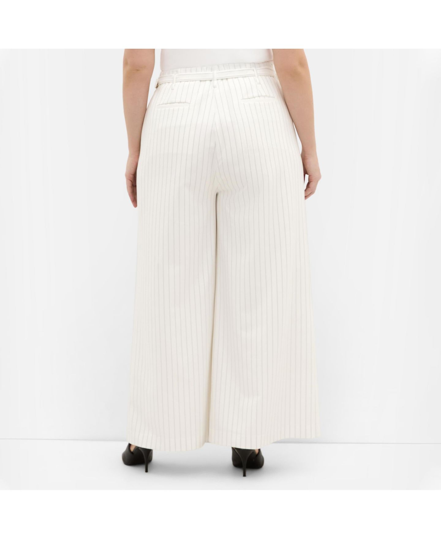Женские брюки CITY CHIC Pinstripe Wide Leg, цвет: Слоновая кость — фото 2