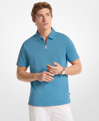 Men's Sleek Regular-Fit Quarter-Zip Polo Shirt