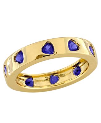 Lab Grown White Sapphire (1-1/2 ct. t.w.) Ring in 18k Gold Flash Plated Sterling Silver (Also Available in Multi-Gemstone)