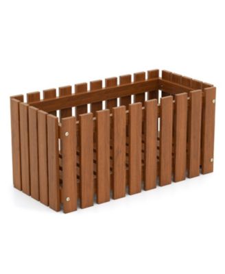 Solid Wood Raised Garden Bed with Slatted Design