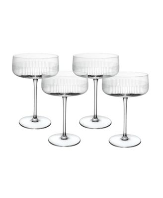 Afina Crystal Champagne Coupe Glasses, Set of 4