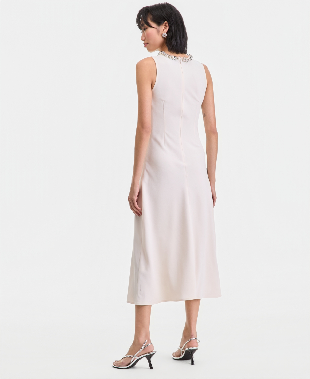 I.n.c. International Concepts Women's Sleeveless Jewelry-Embellished Midi Dress, Macy's Exclusive