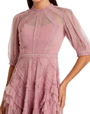 strapless open back dress Hot Pink Sleeveless Cowling Dress main image 0