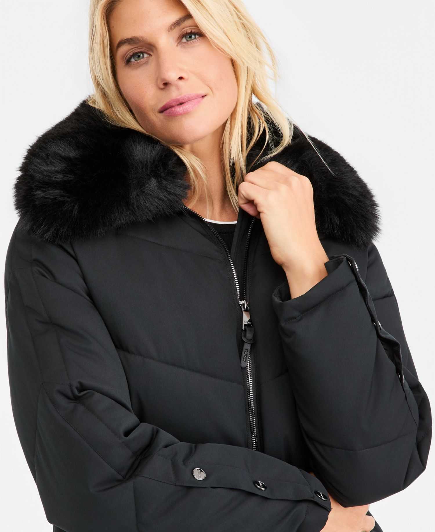 Women's Faux-Fur-Collar Puffer Coat