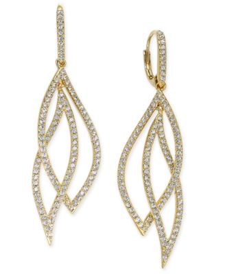 Eliot Danori - Pav&eacute; Crystal Leaf Earrings