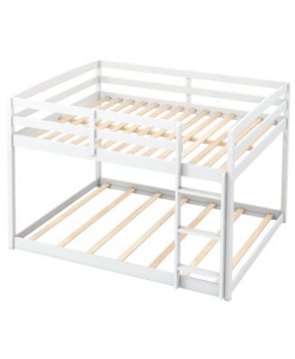 Low to Ground Full Over Full Bunk Bed for Small Spaces Kids Bedroom