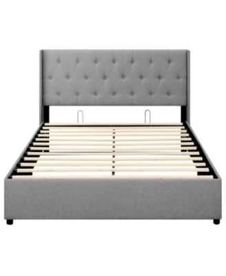 Modern Queen Size Storage Bed with Lift Up Platform Design
