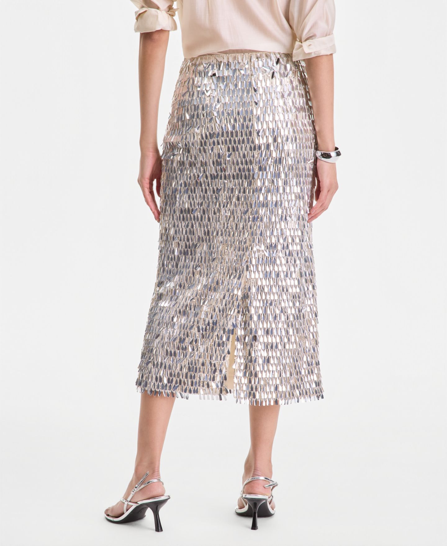 Женская юбка I.N.C. International Concepts Sequin Midi, цвет: Винтажный кремовый — фото 2