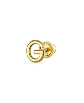 Bling Jewelry Abc Tiny 14K Gold Alphabet Letter Initial 1 Stud Earring Piercing Screw-Back - Gold g 55$