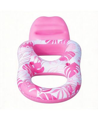 Inflatable Pool Float Lounger Chair with Cup Holders