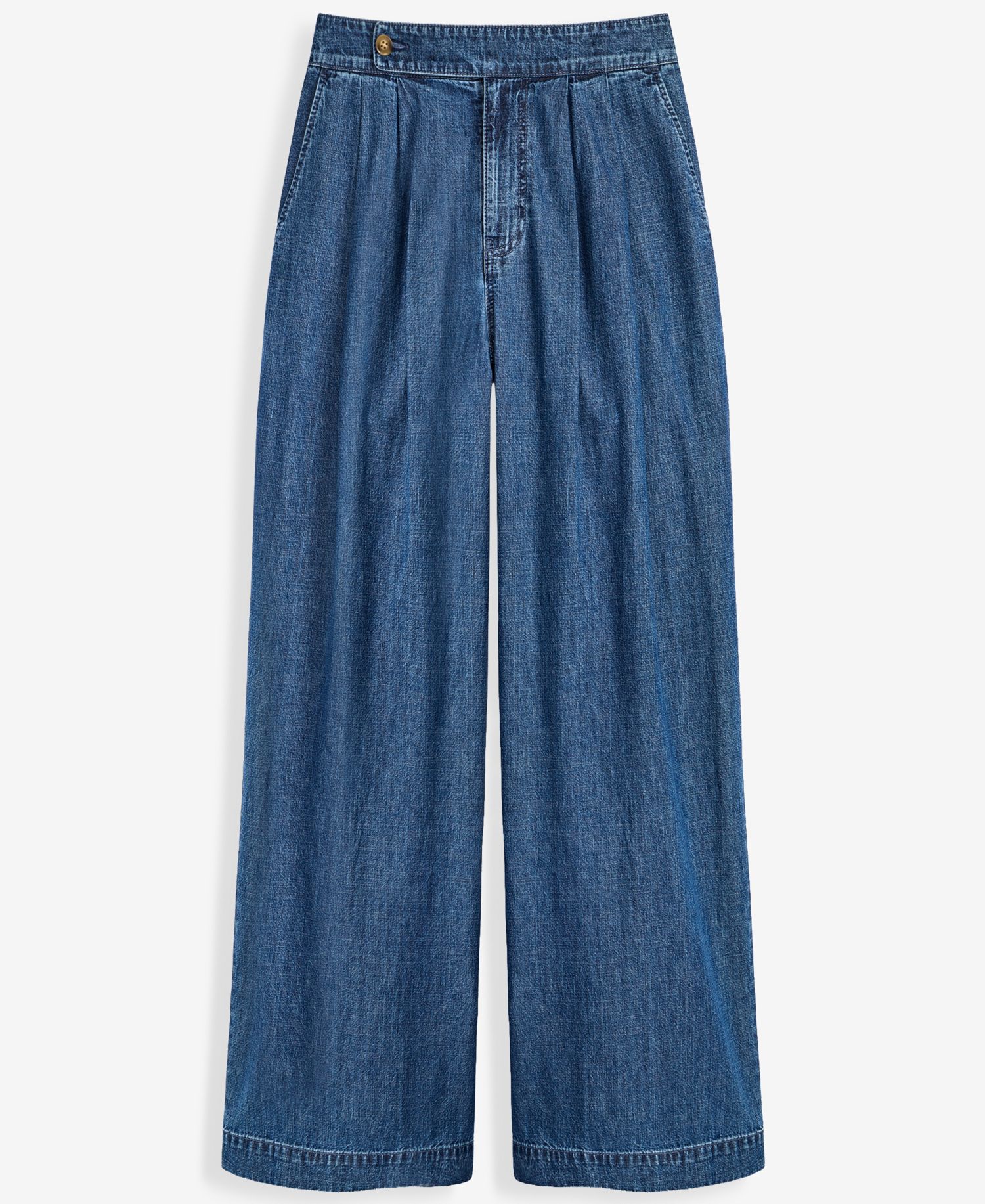 Women's Denim High Rise Wide Leg Trouser Jeans