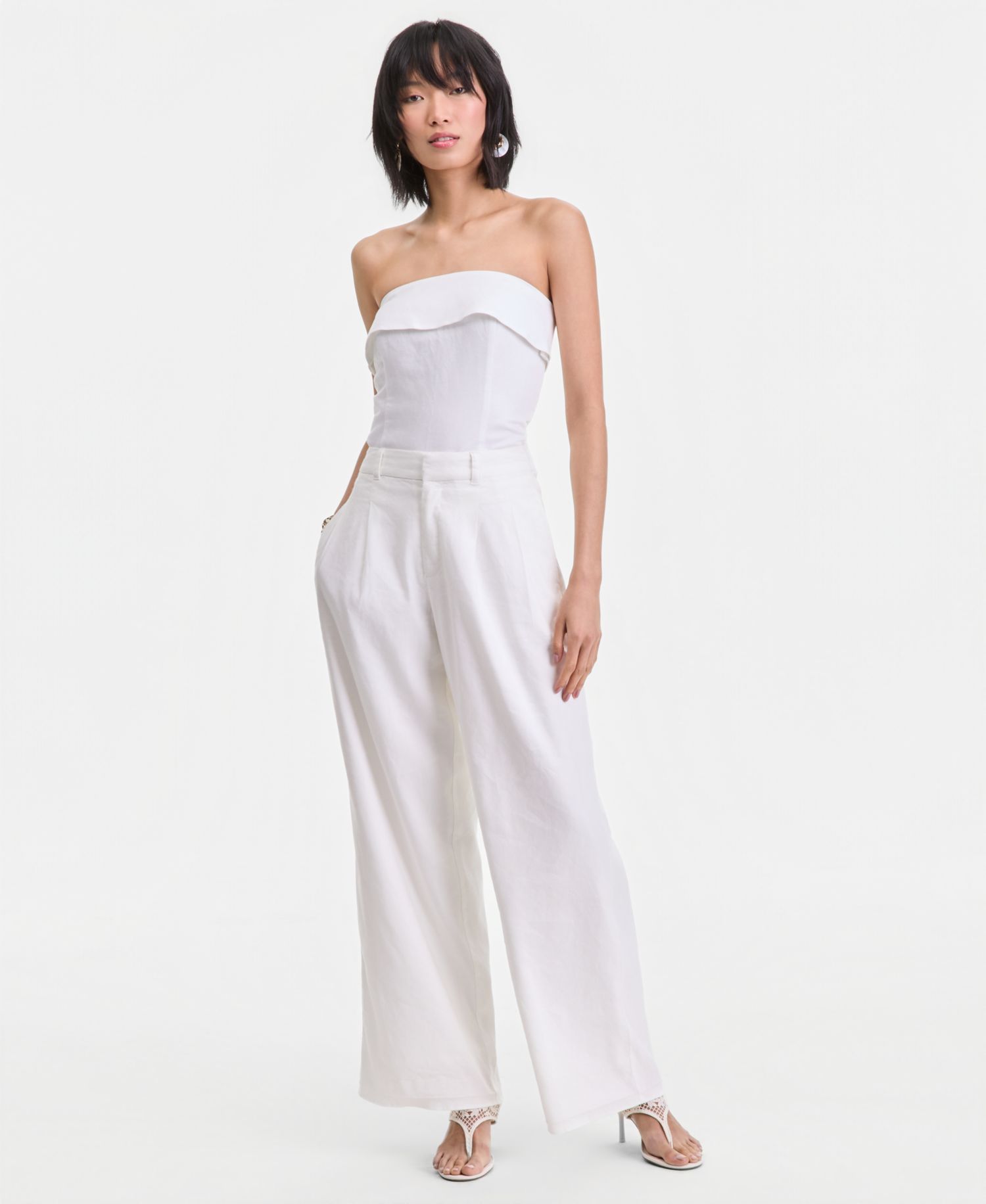 Women's Linen-Blend Wide-Leg Pants