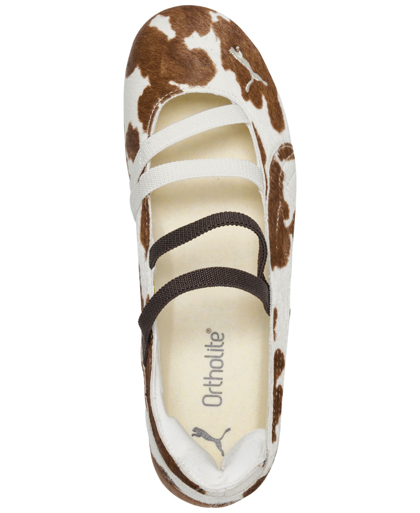 Балетки PUMA Speedcat Ballet Cow Print Mary Jane Shoes для девочек, цвет: Коричневый — фото 5