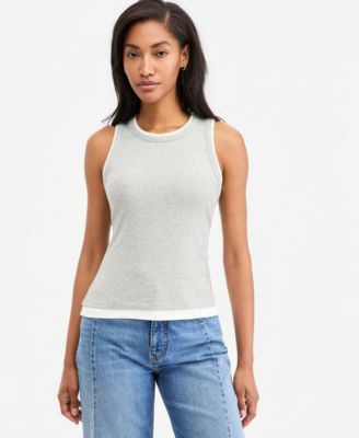 Women's Micro Rib Faux-Layered Tank Top