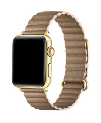 Posh Tech Dakota Faux Leather Band for Apple Watch - Tan 30$