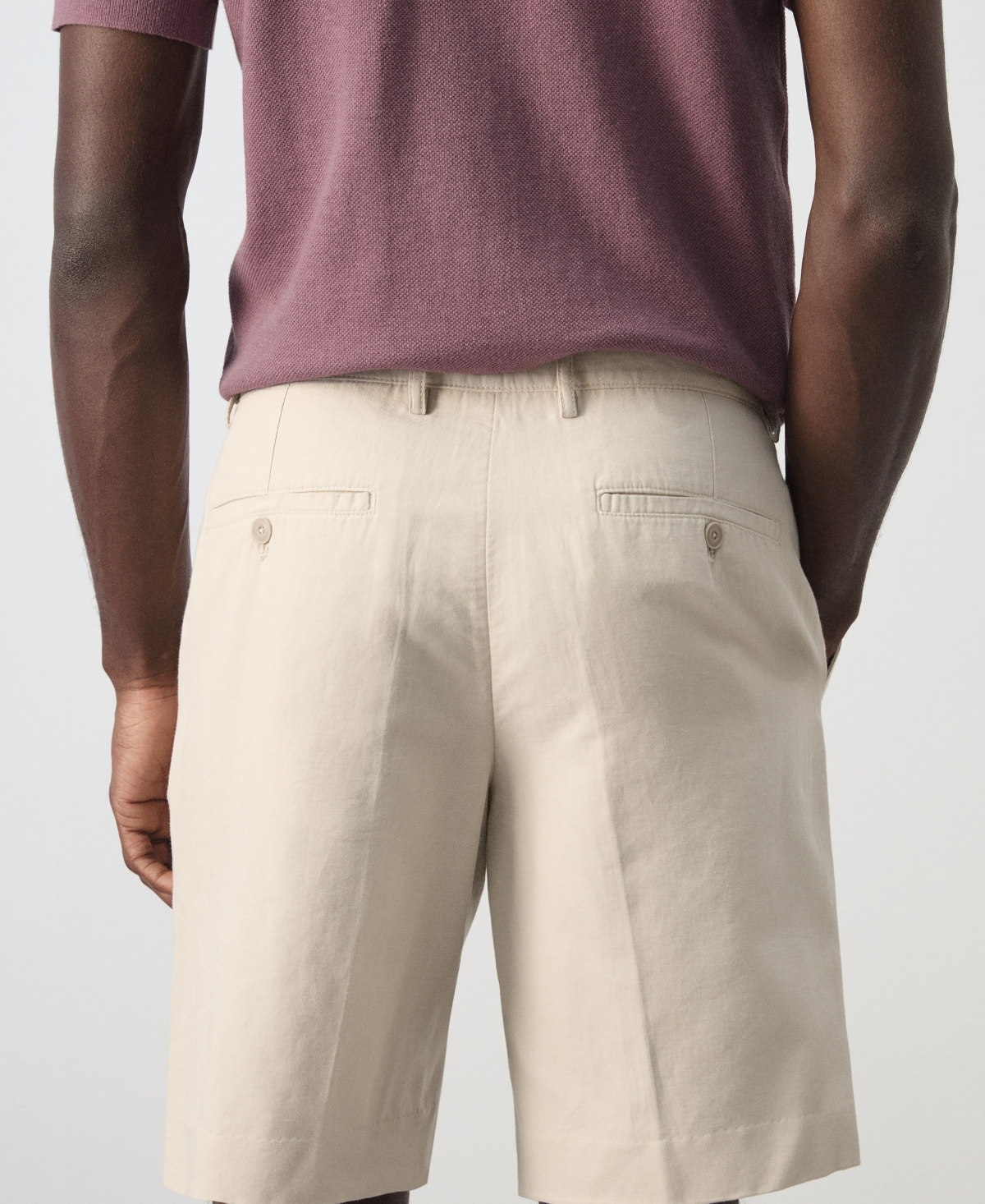 Mango Men's Regular-Fit Cotton-Linen 9.37" Bermuda Shorts