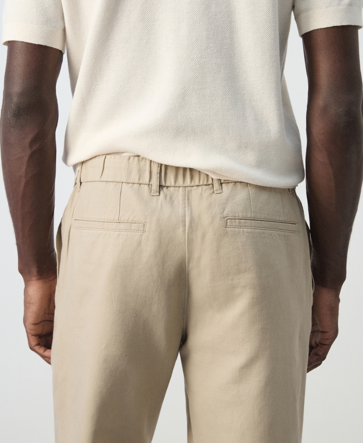 Mango Men's Slim-Fit Cropped Cotton-Linen Pants