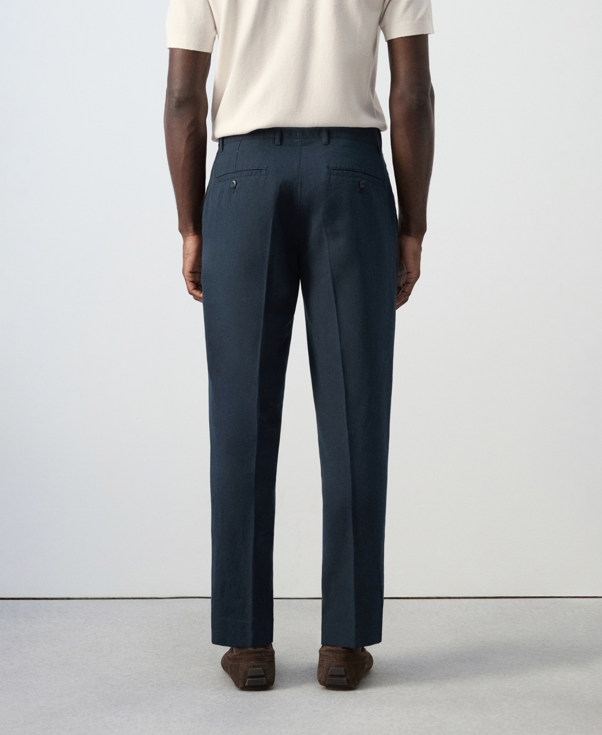 Mango Men's Slim-Fit Cotton Linen Trousers