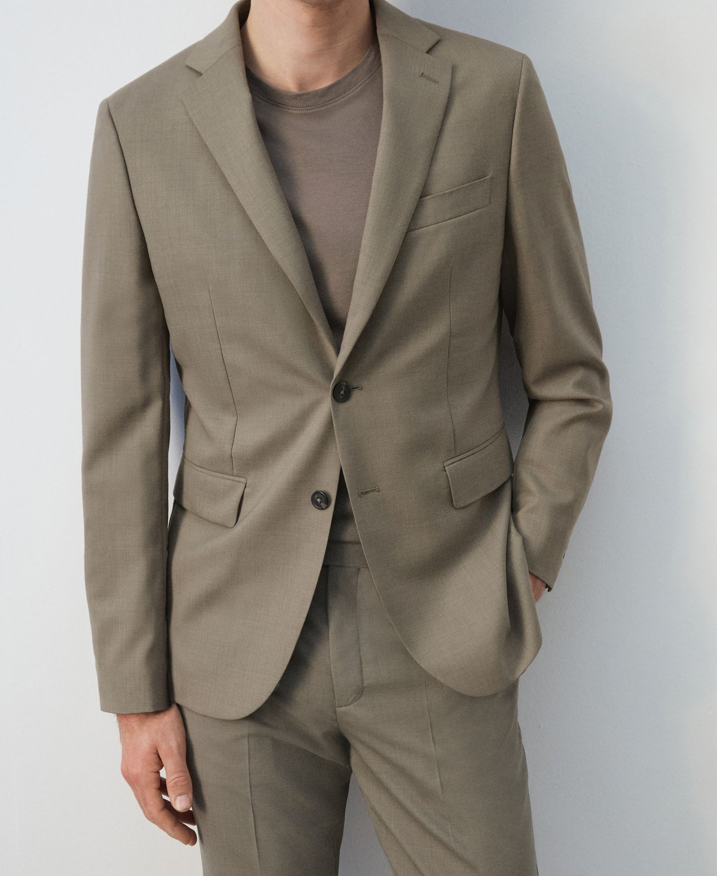 Мужской пиджак MANGO Turin Suit Blazer, цвет: Средний коричневый — фото 7
