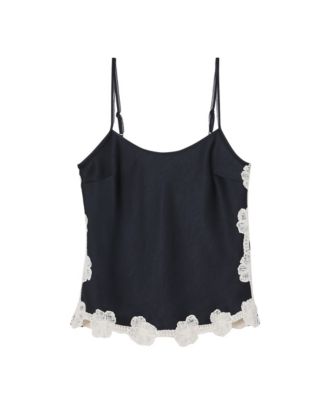 REISS Women's Doa Satin Floral-Lace Trim Cami Top - Macy's