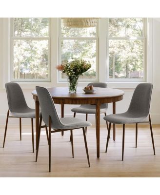 '19.5" Seat Height Upholstered Fabric Dining Side Chairs, Set of 4