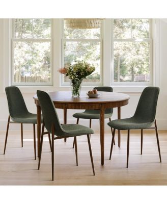 '19.5" Seat Height Upholstered Fabric Dining Side Chairs, Set of 4