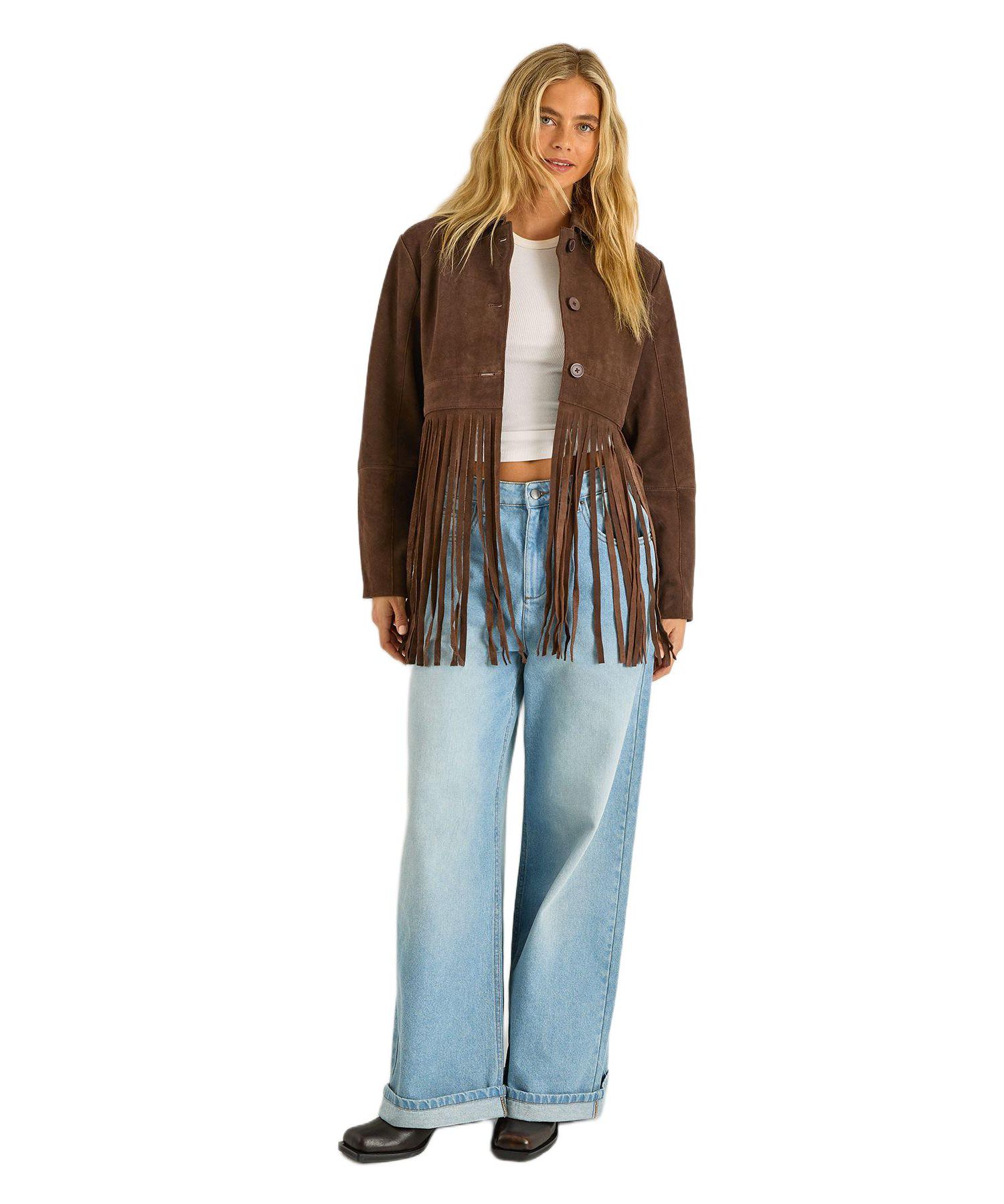 Women's Real Suede Fringe Jacket