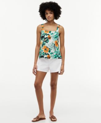 Women's Printed Sleeveless Square Neck Blouse