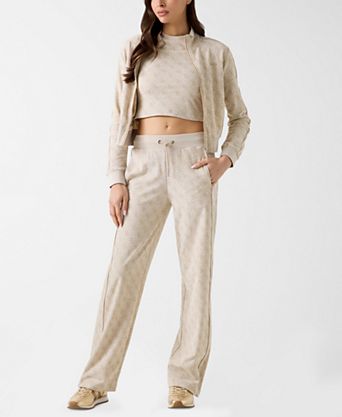 Women's 4G All Over Jacquard High-Neck Full-Zip Jacket, All Over Pattern Short-Sleeve T-Shirt and Wide-Leg Pants