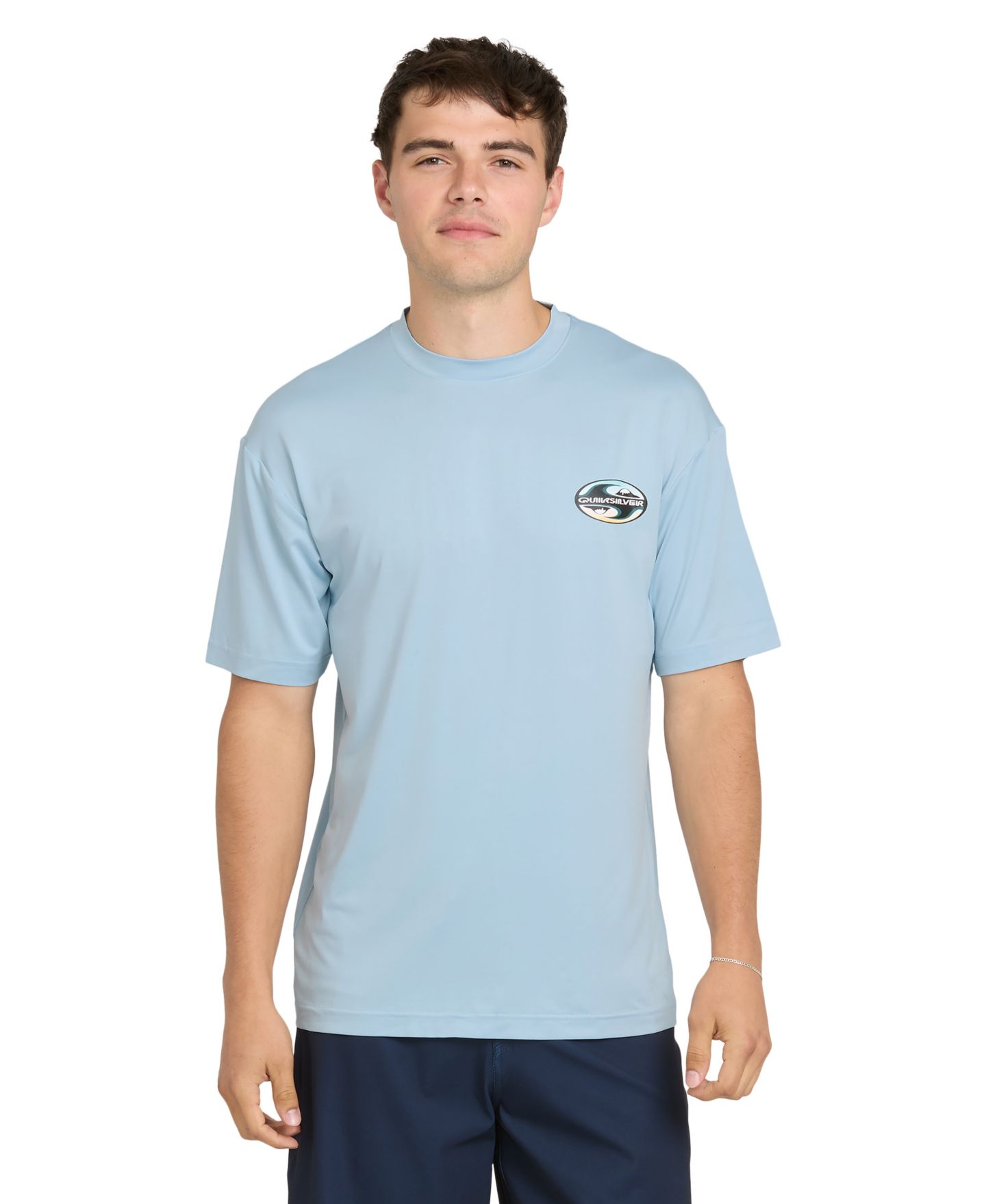 Мужская футболка Quiksilver Graphic Printed Short-Sleeve Swim T-Shirt, цвет: Синий — фото 2