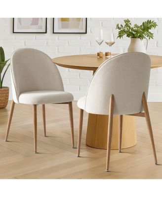 Fabric Upholstered Dining Chairs Set of 2, Armless Modern Side Chairs