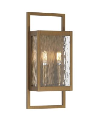 Possini Euro Jerry Aged Brass Marine Grade Outdoor Wall Light