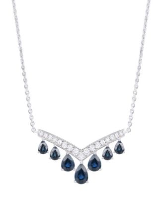 Gemstone and Diamond Necklace (1/3 ct. t.w.) in 14K Gold (also in 14K White Gold)