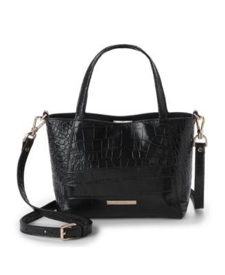 Mona Alba Small Leather Crossbody Tote Handbag