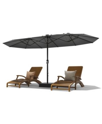 15FT Extra Large Double-Sided Patio Umbrella with Base, Waterproof UV Protection, Easy Crank for Pool, Garden, Backyard, Multiple Colors