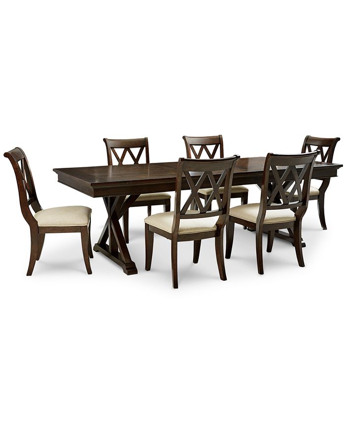 Furniture Baker Street Dining Furniture, 7Pc. Set (Dining Trestle Table & 6 Side Chairs) Macy's