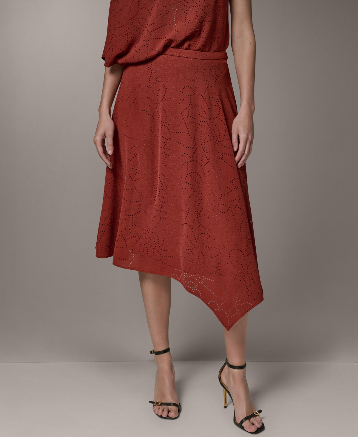 Donna Karan New York Women's Laser Cut High-Low Skirt