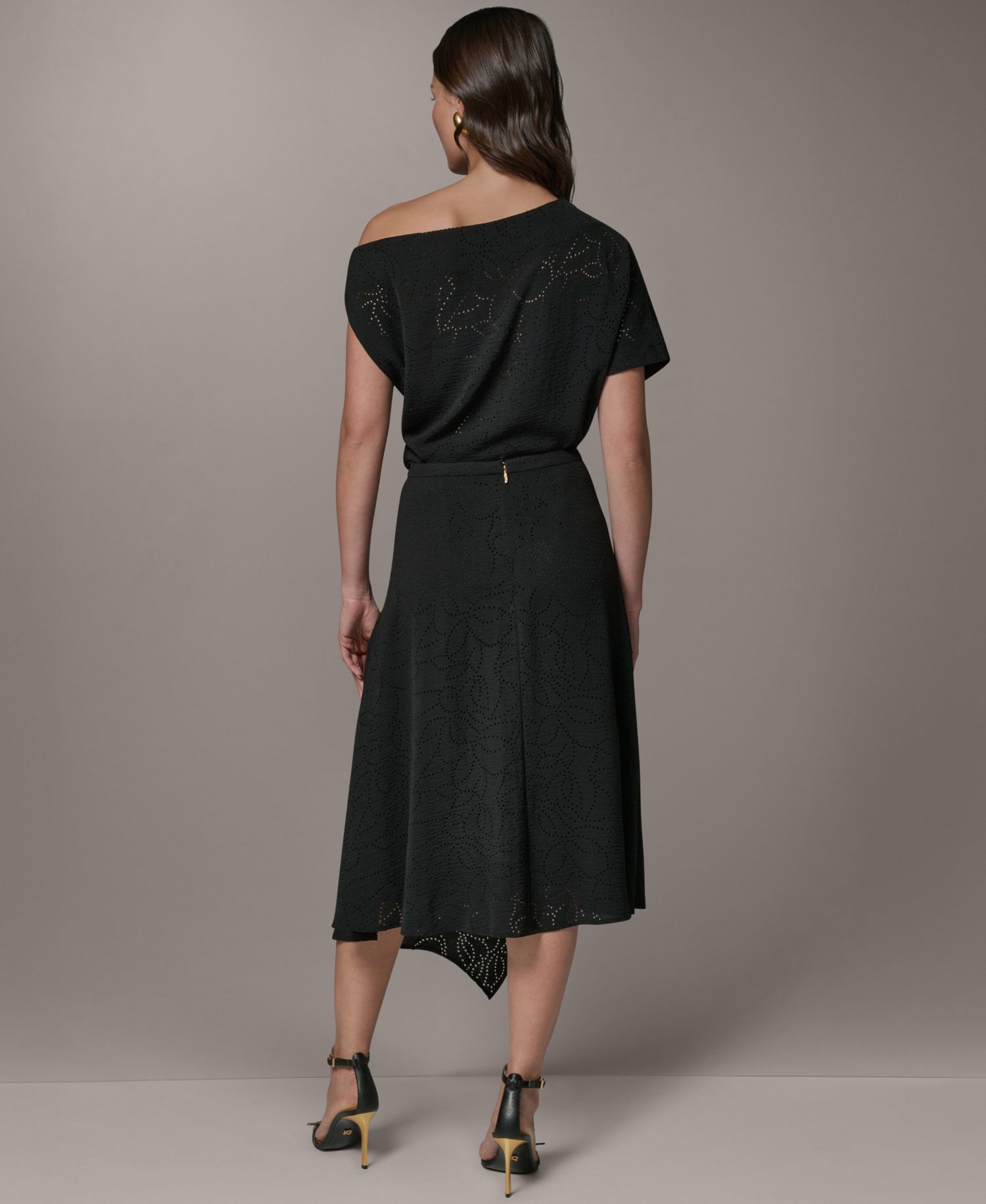 Women's Laser Cut High-Low Skirt